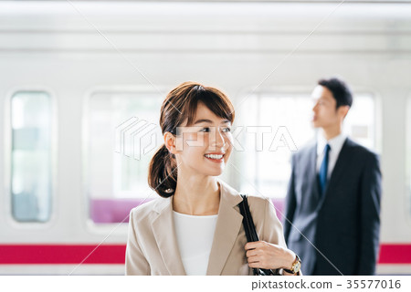 Business Woman Train photography cooperation-Keio Electric Railway Co., Ltd. Business Woman Train photography cooperation-Keio Electric Railway Co., Ltd. 35577016