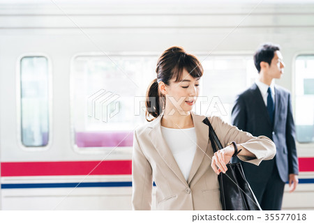 Business Woman Train photography cooperation-Keio Electric Railway Co., Ltd. Business Woman Train photography cooperation-Keio Electric Railway Co., Ltd. 35577018