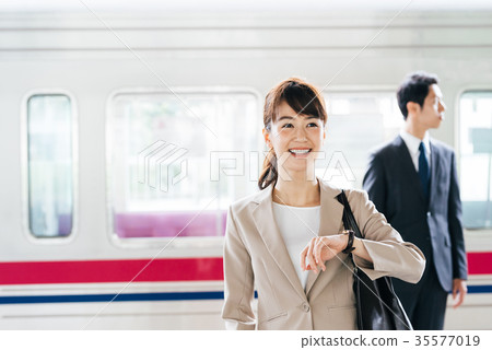 Business Woman Train photography cooperation-Keio Electric Railway Co., Ltd. Business Woman Train photography cooperation-Keio Electric Railway Co., Ltd. 35577019