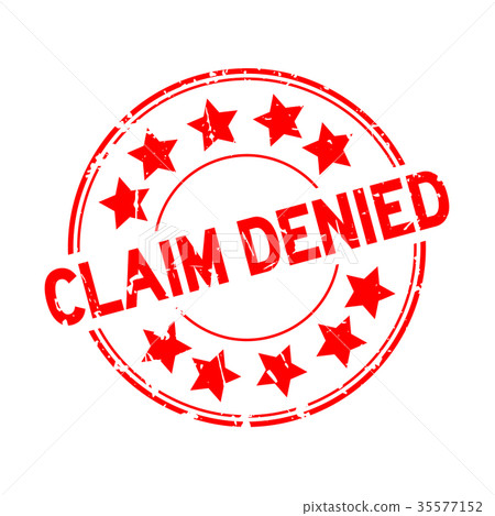 Grunge red claim denied round rubber seal stamp 35577152