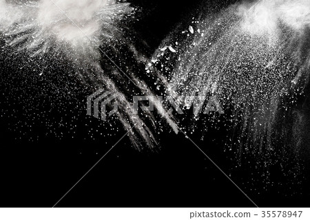 Abstract white powder explosion on background. Abstract white powder explosion on background. 35578947