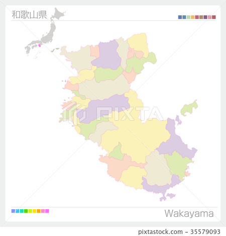 和歌山縣地圖（城市/城市/彩色） 35579093
