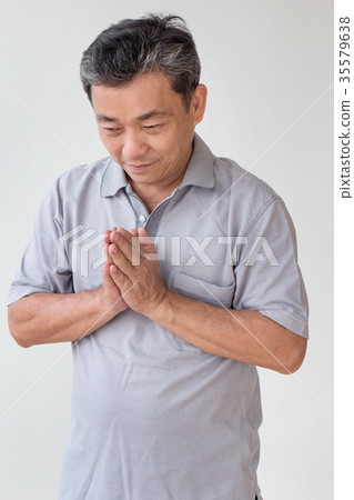old man greeting asian thai style 35579638