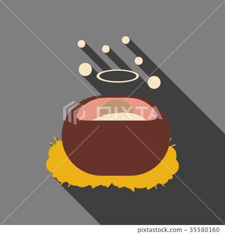 Flat icon with shadow Little Jesus Christ Flat icon with shadow Little Jesus Christ 35580160