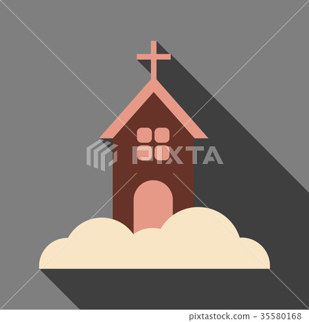 Flat icon with shadow church 35580168