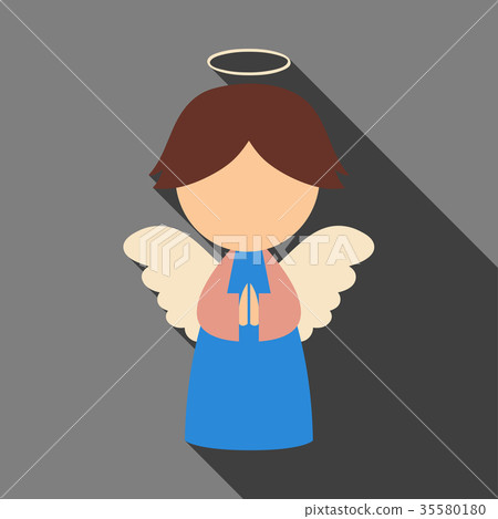 Flat icon with shadow christmas angel 35580180