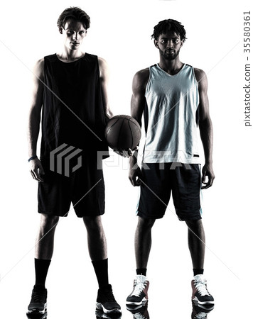 basketball players men  isolated silhouette shadow 35580361