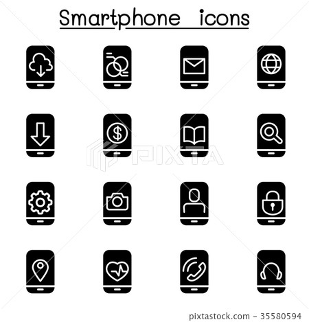 Smartphone icon set 35580594