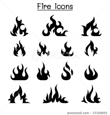 Fire icon set vector illustration graphic design 35580605