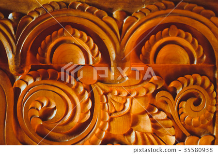 patterned carved wood 35580938