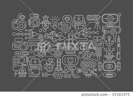 Photo Equipment line art vector illustration Photo Equipment line art vector illustration 35581475
