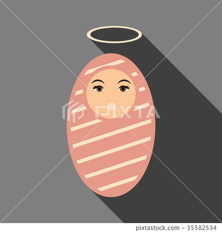 Flat icon with shadow little jesus 35582534