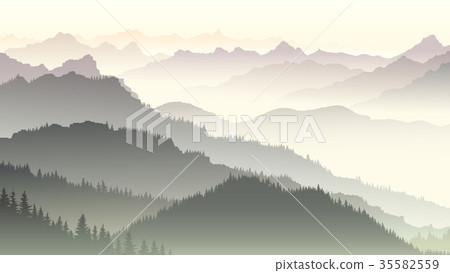 Illustration of twilight in forest hills. Illustration of twilight in forest hills. 35582559