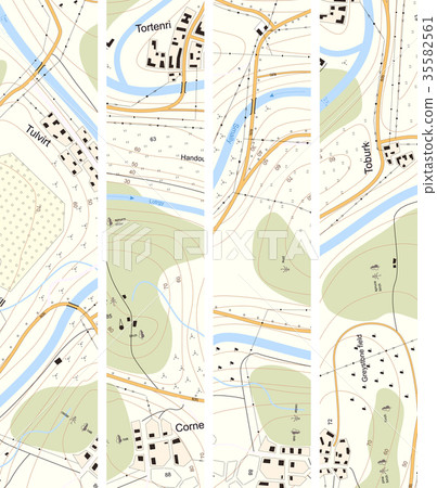 Banner topographic map territory with titles. Banner topographic map territory with titles. 35582561