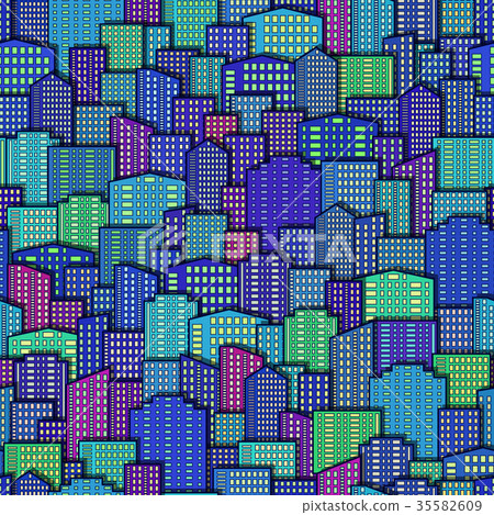 City, Seamless Background - Stock Illustration [35582609] - PIXTA