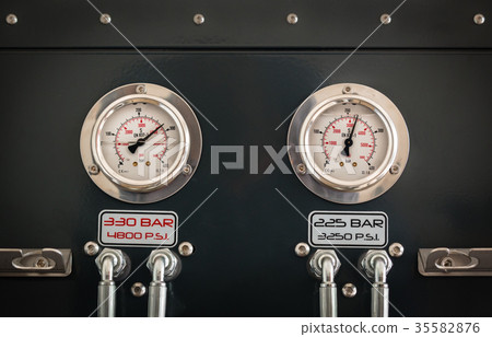 Pressure gauges of a scuba compressor Pressure gauges of a scuba compressor 35582876
