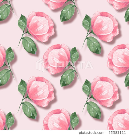 Floral seamless pattern with pink flowers 25 35583111