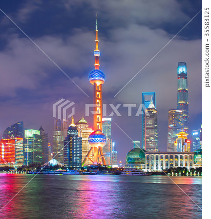 Night view of Shanghai. China 35583125
