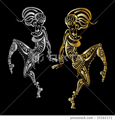 African woman in ethnic style. African woman in ethnic style. 35583171