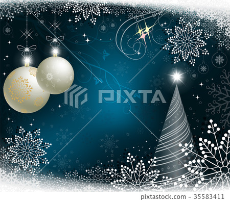 christmas blue background with christmas tree christmas blue background with christmas tree 35583411