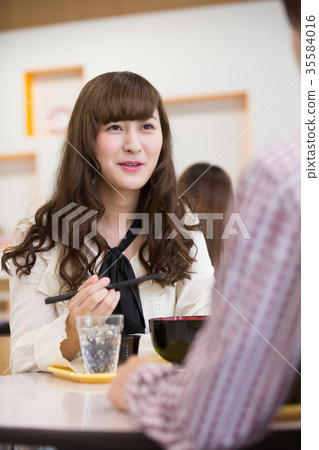 University student school meal employee cafeteria University student school meal employee cafeteria 35584016