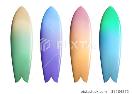 Set of colorful surfboards. Surfing equipment - Stock Illustration ...