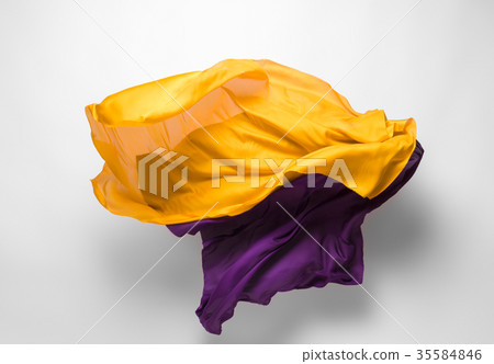 abstract yellow fabric in motion 35584846