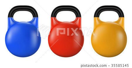 Set of gym kettlebell isolated. Realistic vector Set of gym kettlebell isolated. Realistic vector 35585145