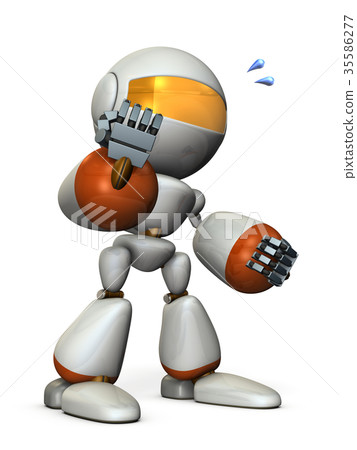 強大的機器人舉起拳頭 35586277