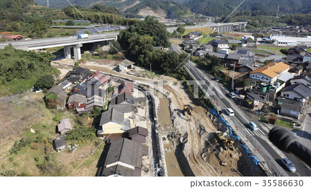 Aerial view November 6, 2017 Taken in northern Kyushu after heavy rainfall in Kushiki Ikeda (Shirokiya River) Aerial view November 6, 2017 Taken in northern Kyushu after heavy rainfall in Kushiki Ikeda (Shirokiya River) 35586630