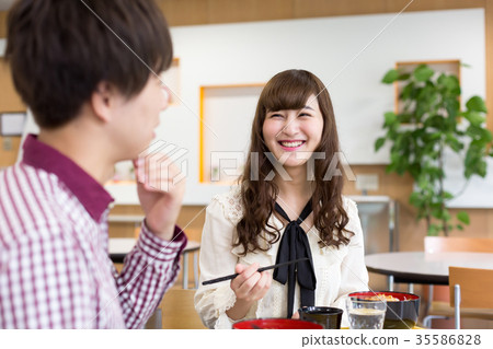 University student school meal employee cafeteria University student school meal employee cafeteria 35586828