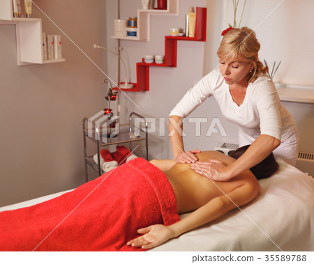 Spa treatment. Back massage 35589788