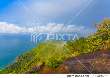 rainbow on Pha Hin Dum viewpoint rainbow on Pha Hin Dum viewpoint 35589863