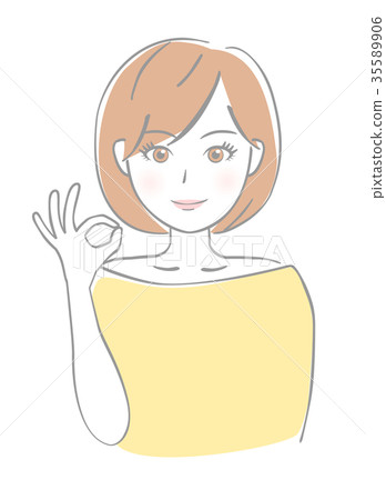 Okayo sign woman - Stock Illustration [35589906] - PIXTA