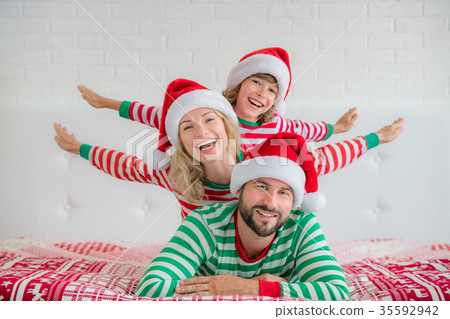 Happy family in Christmas eve 35592942