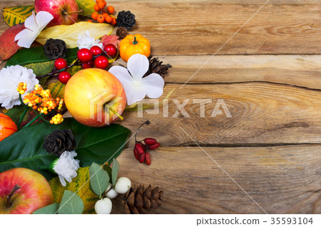 Fall background white flowers, green yellow leaf Fall background white flowers, green yellow leaf 35593104
