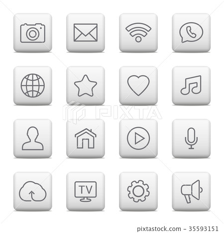 Web buttons and icons for website - Stock Illustration [35593151] - PIXTA