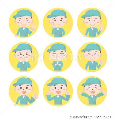 Pictogram Icon 9 Set-Worker Male 35593764