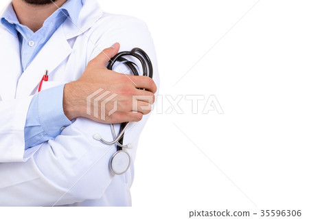 Young Doctor with a stethoscope in the hands 35596306