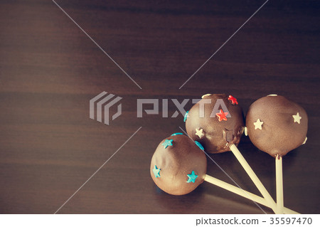 Christmas Delicious Homemade Chocolate cake pops 35597470