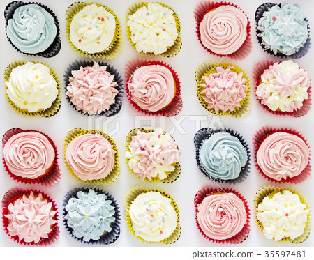 Set of different delicious homemade cupcakes 35597481