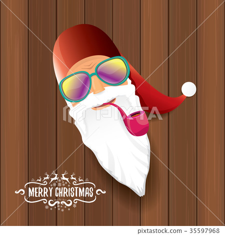 vector bad rock n roll dj santa claus with smoking 35597968