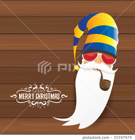 vector bad rock n roll dj santa claus with smoking 35597974