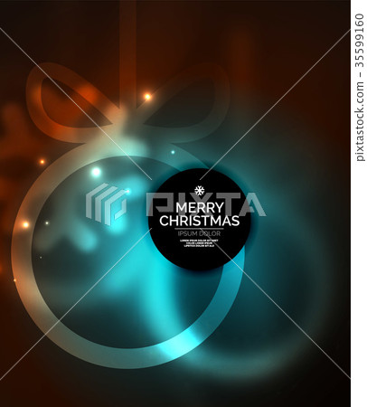 Christmas baubles, vector magic dark background Christmas baubles, vector magic dark background 35599160