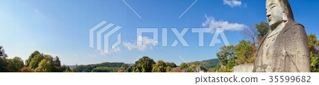 Panorama of the Blue Sky and Peace Kannon 35599682