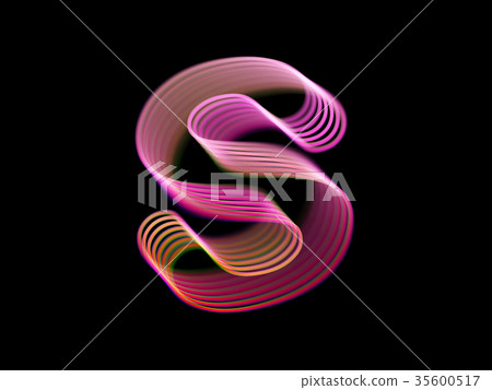 3D letter S logo. Modern technology digital 35600517