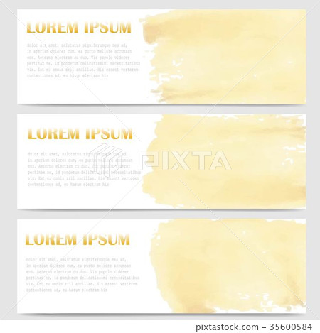 abstract header banner design in yellow vector 35600584