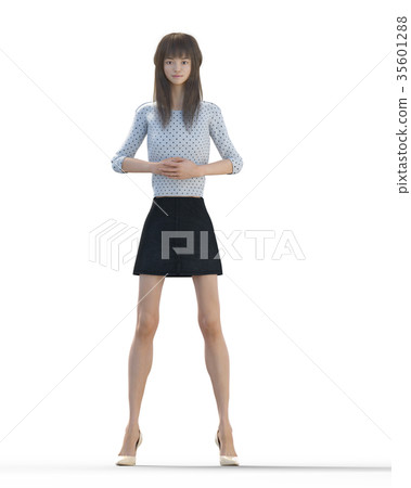 A woman with beautiful legs to pose perming3DCG Illustration material A woman with beautiful legs to pose perming3DCG Illustration material 35601288