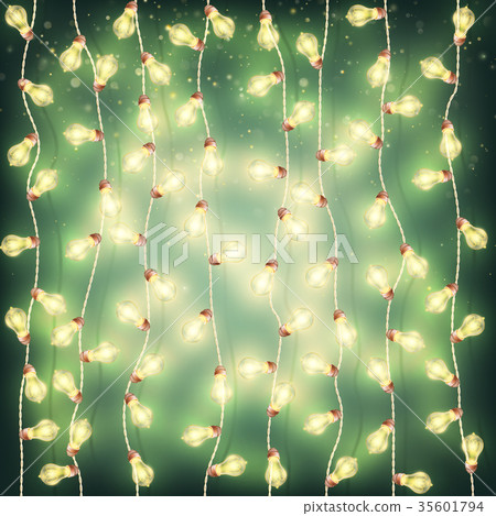 Garlands Christmas decorations lights background 35601794