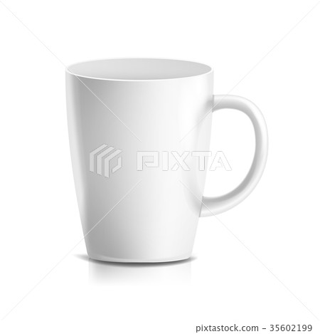 White Mug Vector. 3D Realistic Ceramic Coffee, Tea White Mug Vector. 3D Realistic Ceramic Coffee, Tea 35602199